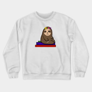 Sloth On Books Crewneck Sweatshirt